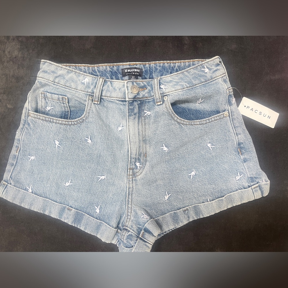 Pacsun x Playboy Denim Mom Shorts